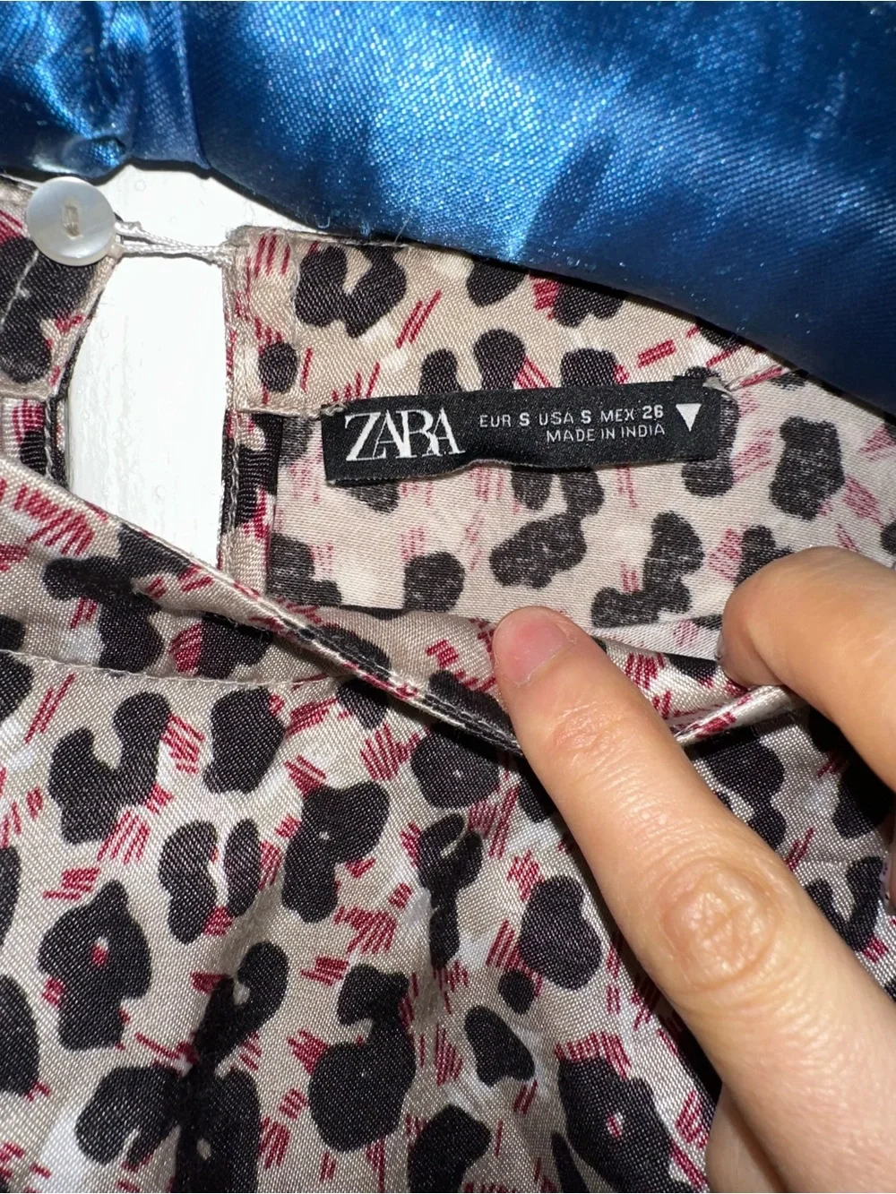 Zara STUDIO Sateen Leopard Print Satin Top Oversized relaxed puff sleeve pink S